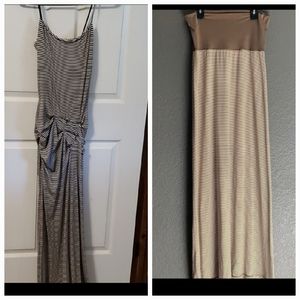 Qty 2 - Maxi Dresses Brown & White